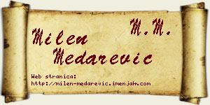 Milen Medarević vizit kartica